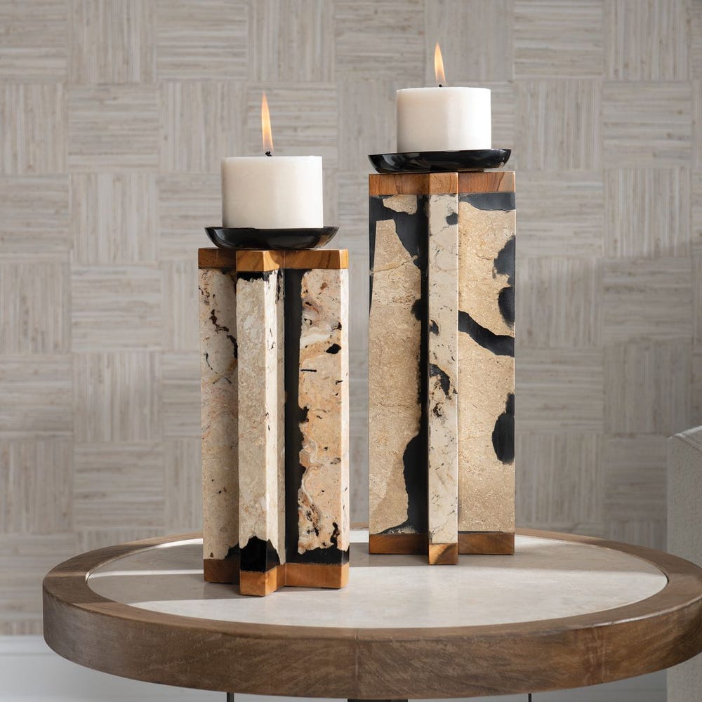 ILLINI CANDLEHOLDERS SET