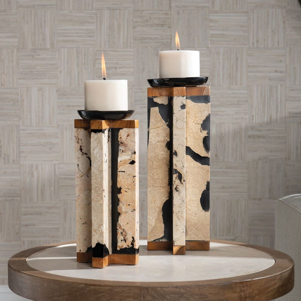 ILLINI CANDLEHOLDERS SET