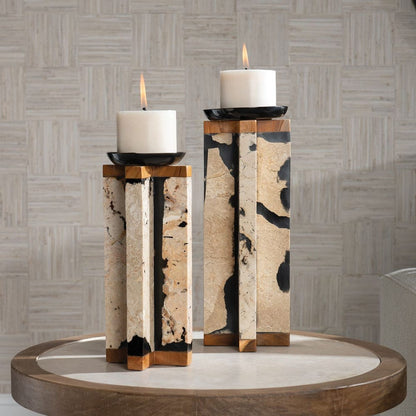 ILLINI CANDLEHOLDERS SET