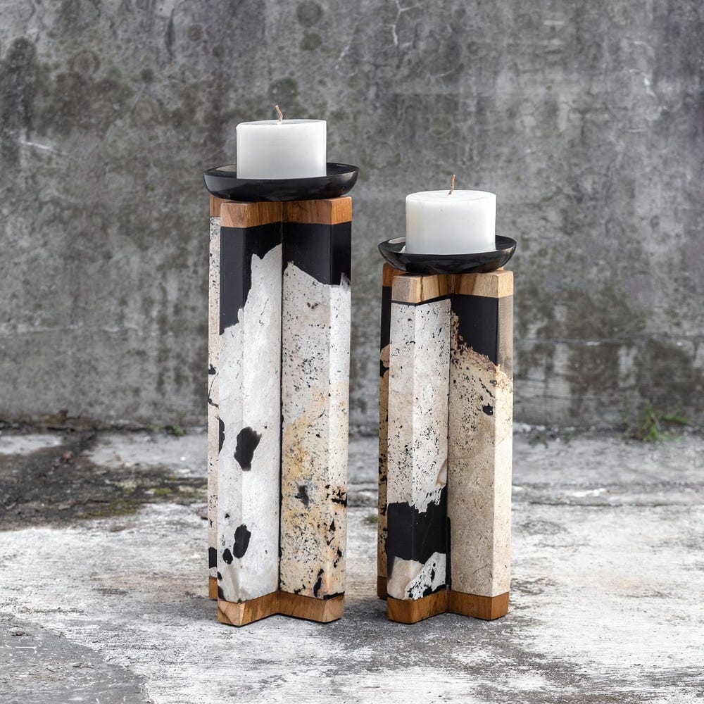 ILLINI CANDLEHOLDERS SET